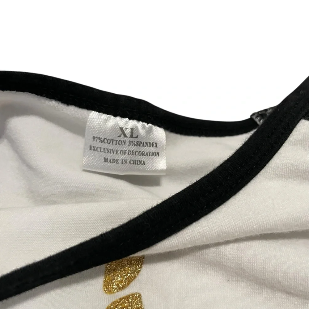 Girls Unicorn‎ Pumpkin Raglan Shirt with Black Ruffle Sleeve Size XL